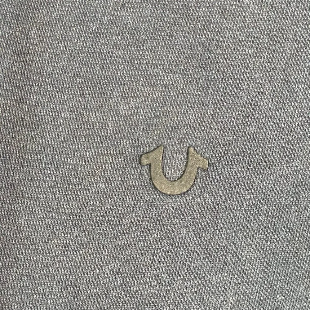 True Religion Mens Small Navy Zip‎ Up Hoodie Jacket Distressed